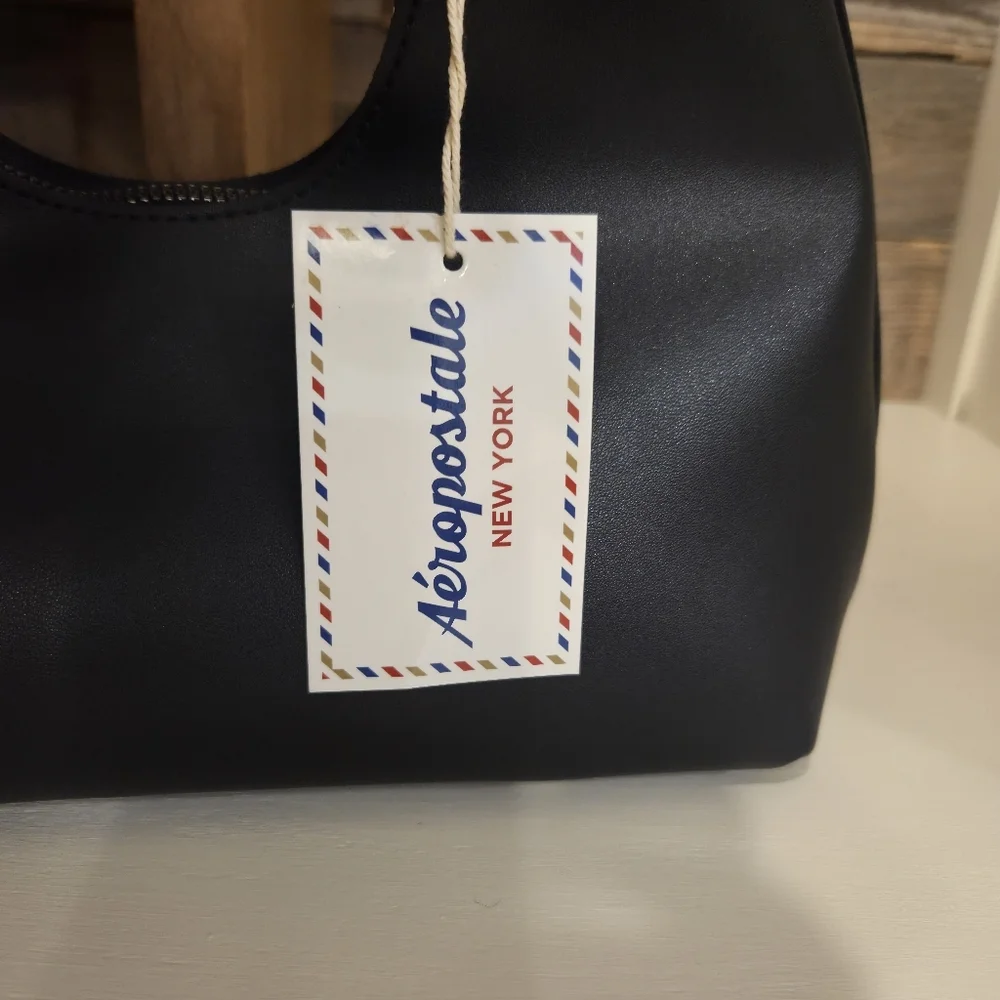 Aeropostale Black Hobo Shoulder Bag Modern Minimalist Design